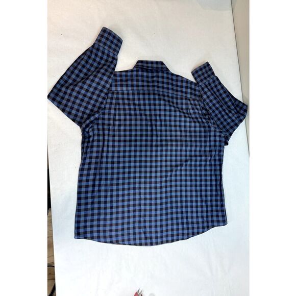 MSL Men's Checkered Button Down Shirt Blue 100% Cotton - Men's Size XL - Picture 3 of 11